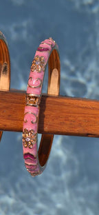 Jonc rose à motif