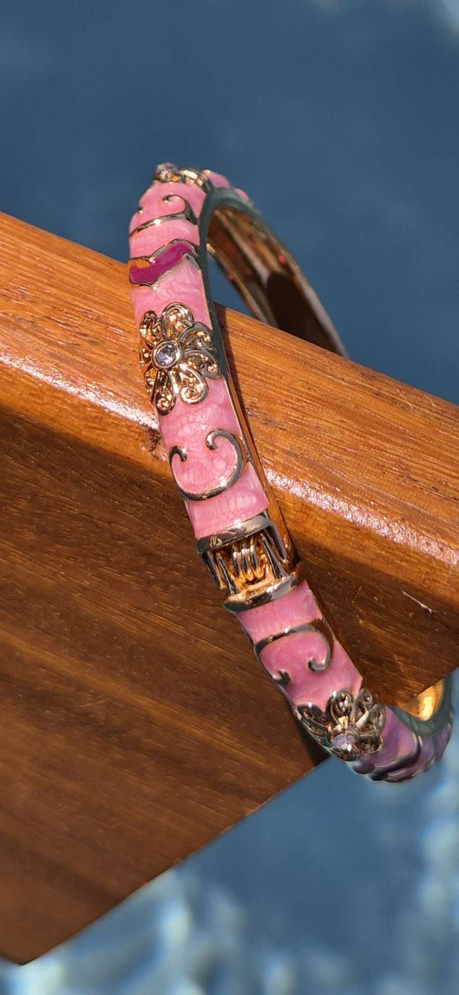 Jonc rose à motif