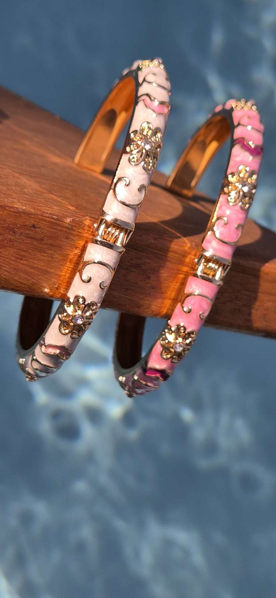 Jonc rose à motif
